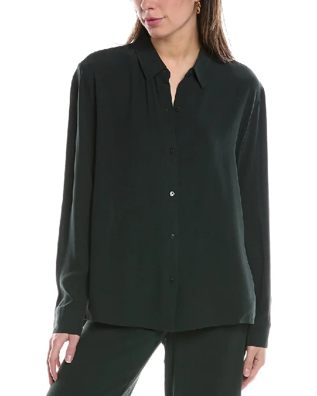 Unbeatable Prices EILEEN FISHER Classic Collar Silk Shirt