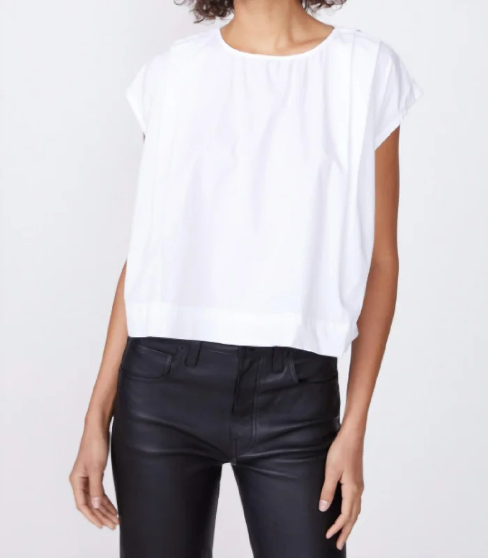 Classic Chic Deals Poplin Swing Top In White