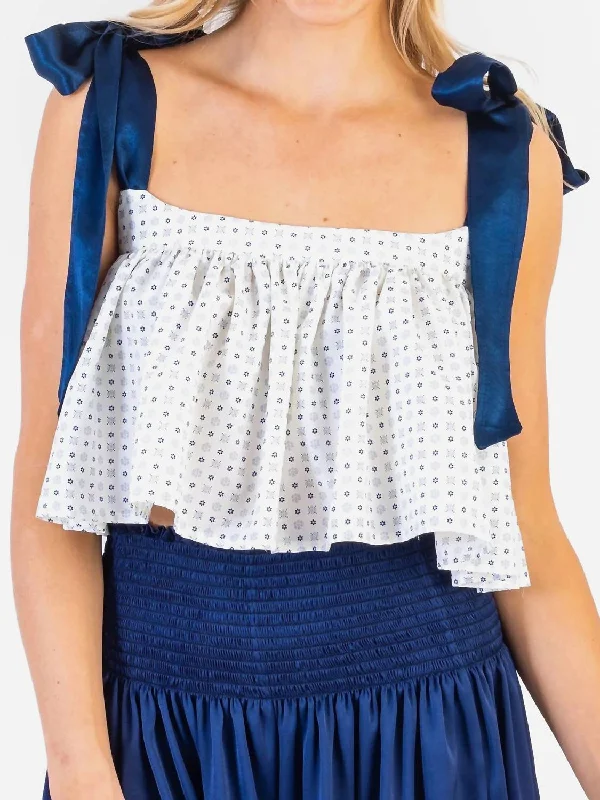 Massive Savings Eliza Top In Blue Tile