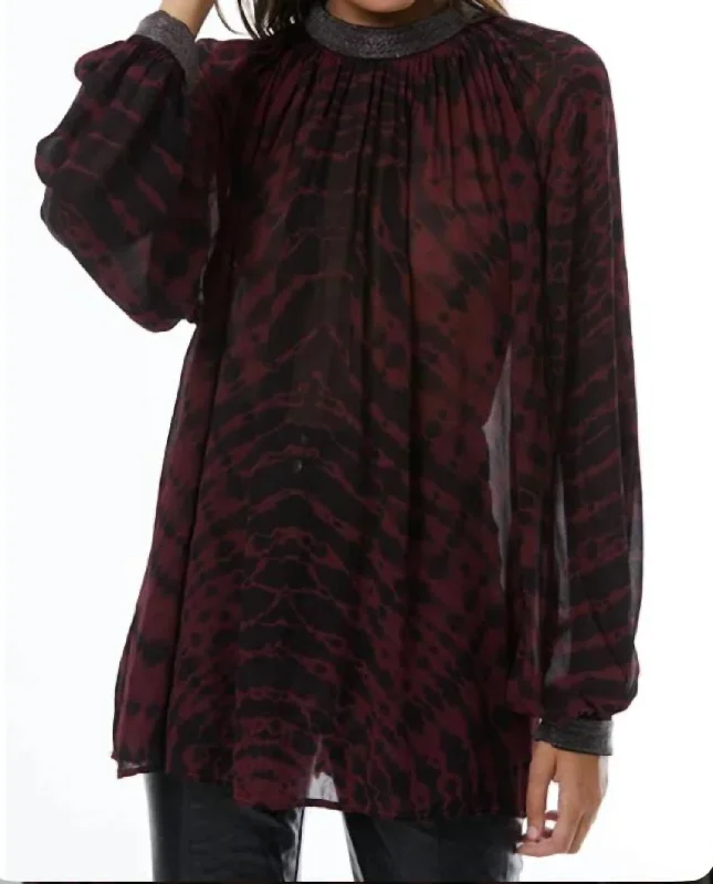 Relaxed Style Deals Yule Top With Metal Trim In Jam Tigers Eye