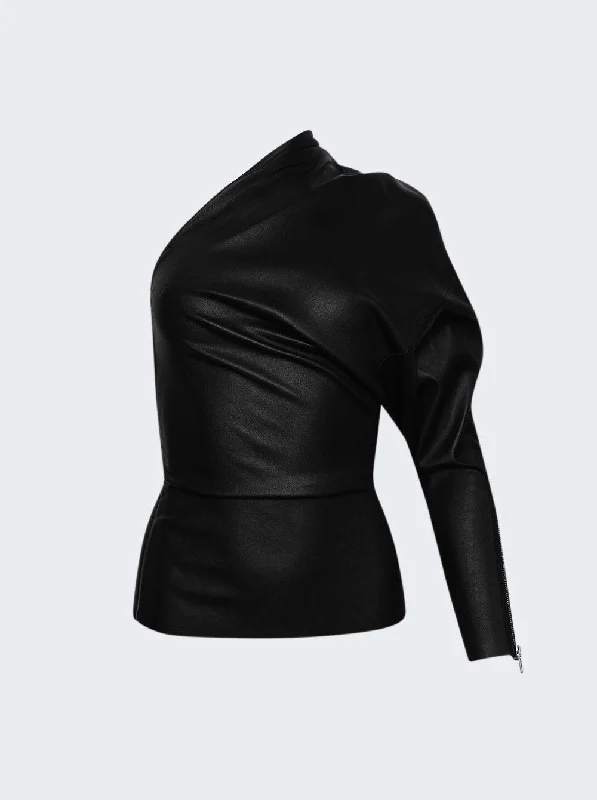 Massive Savings Rick Owens One Sleeve Top Black