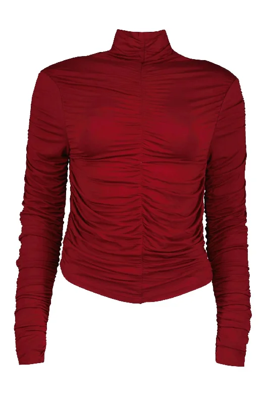 Fast Fashion Favorites Women's Simone Turtleneck Top In Crimson