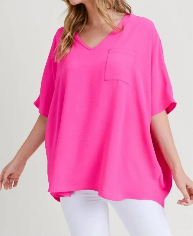 Chic Trends Unveiled Burst Of Joy Top In Hot Pink *final Sale*