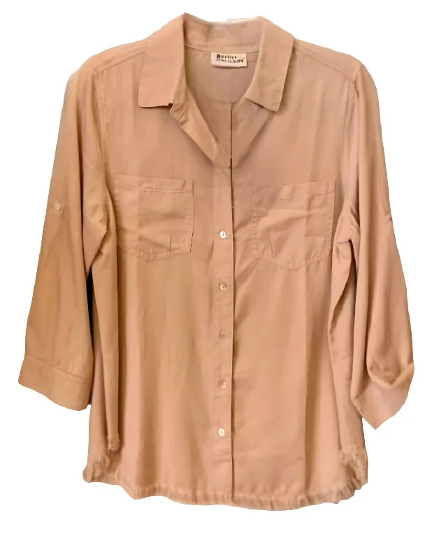 Hot Deals Tencel Butoon Down Shirt In Khaki