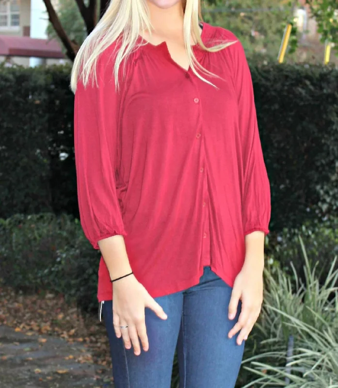 Flash Sales Christmas Top In Burgundy