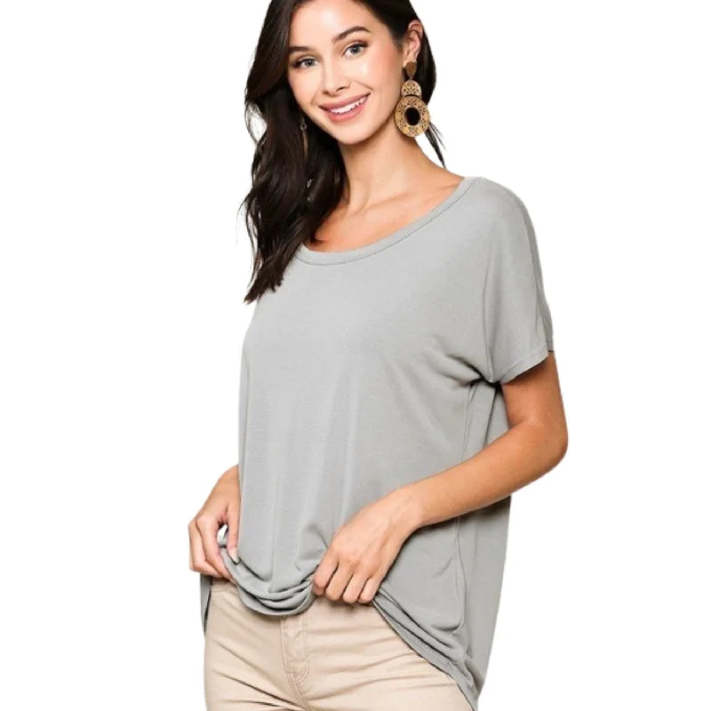 Mega Sales Scoop Neckline Cupro Solid Top