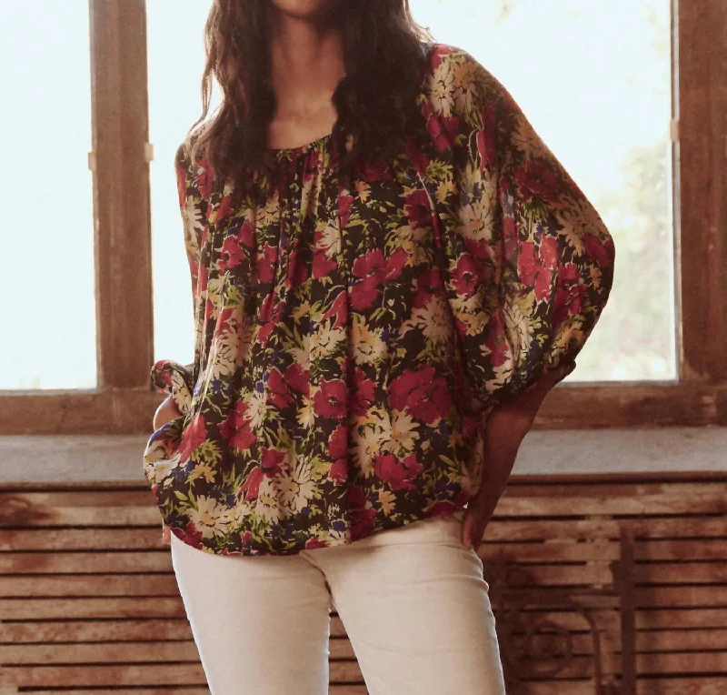 Unleash Your Fashion The Palmette Top In Hidden Garden Floral