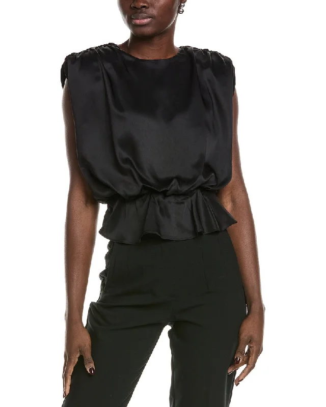 Ends Soon TOCCIN Saylor Strong Shoulder Satin Top