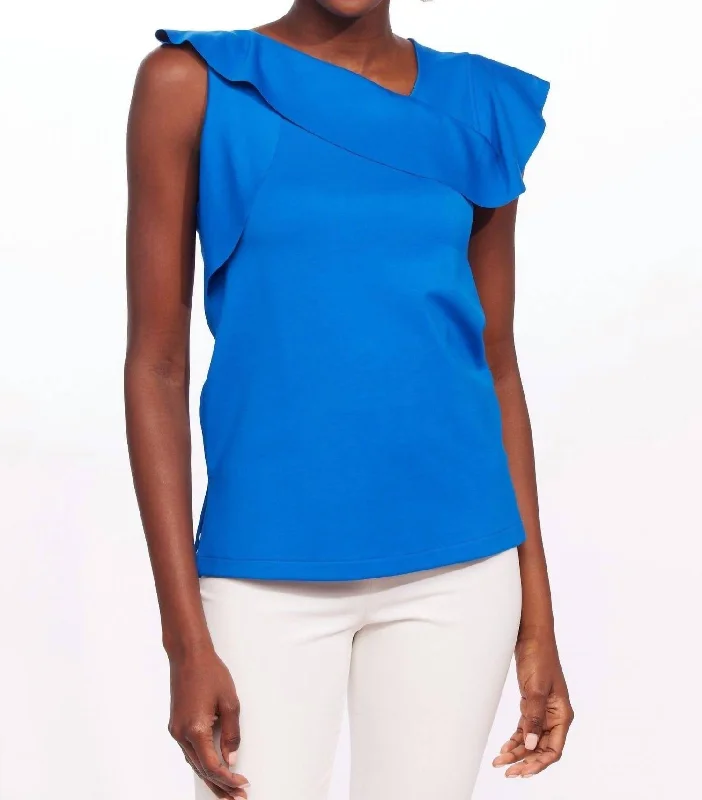 Sophisticated Street Style Offers Xena Top In Cobalt Blue