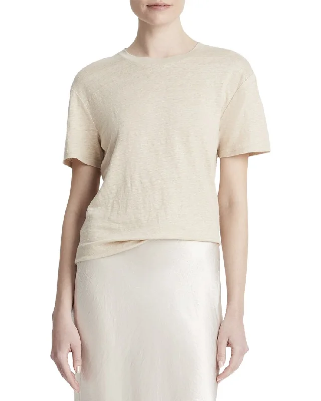 Explore What's New Vince Drop Shoulder Linen Top