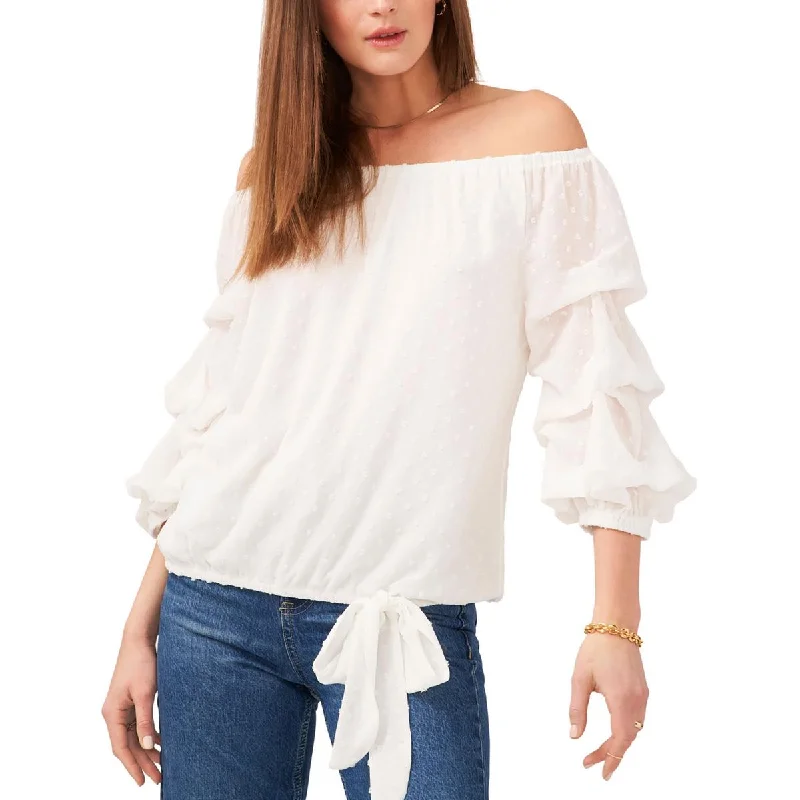 Trendy Styles Womens Textured Side Tie Off The Shoulder