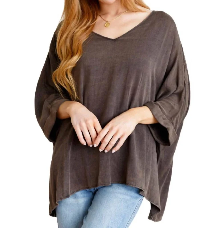 Best-Sellers Wishy Washy Oversized Top In Mineral Washed