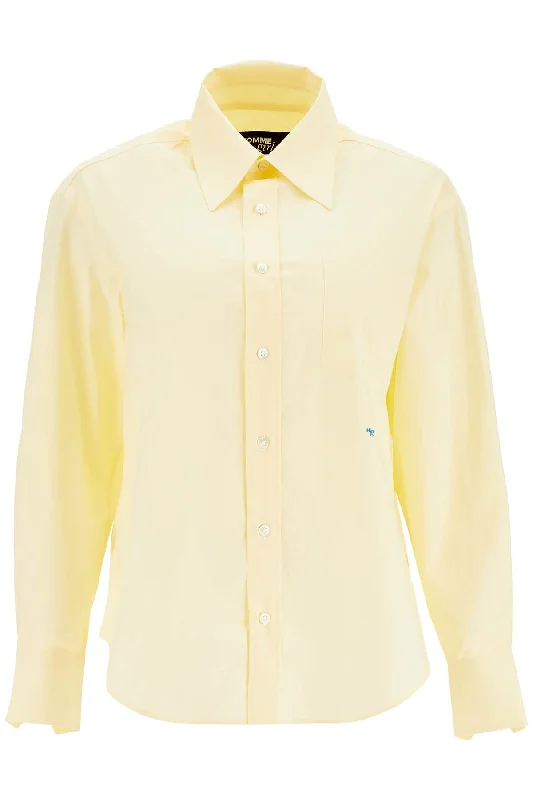 Luxury Fashion Discounts Homme Girls Women's Pale yellow Cotton 70'S Style Women's Shirt