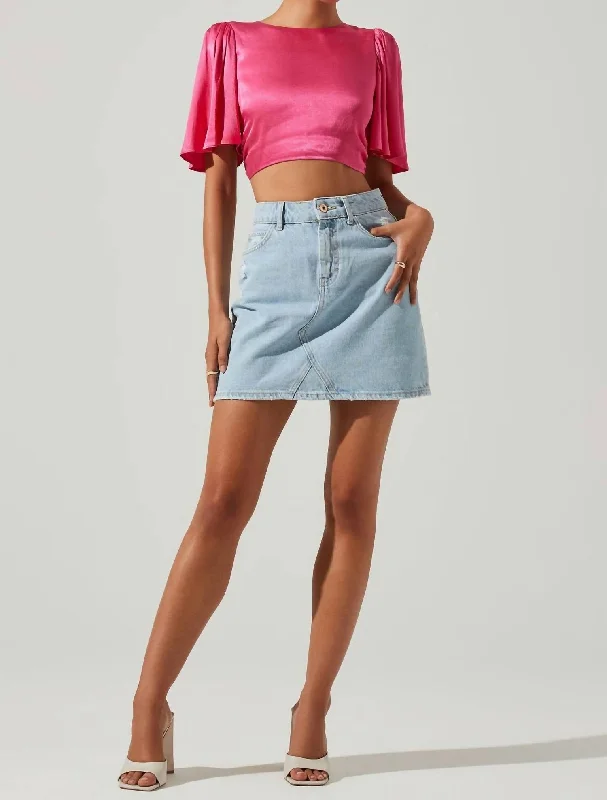 Urban Style Promotions Zita Top In Bright Pink