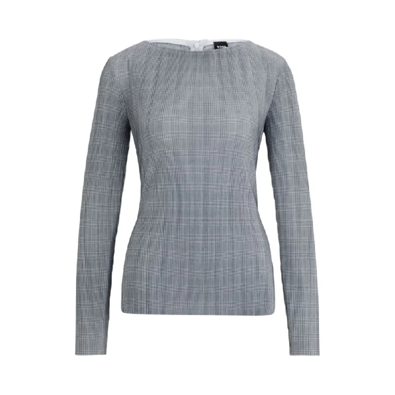 Style Revolution Checked, pleated slim-fit top