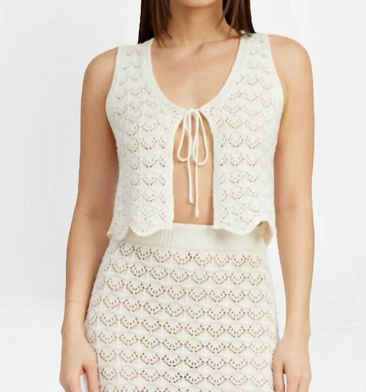 Flash Sale Now Brinett Crochet Butterfly Top In Beige