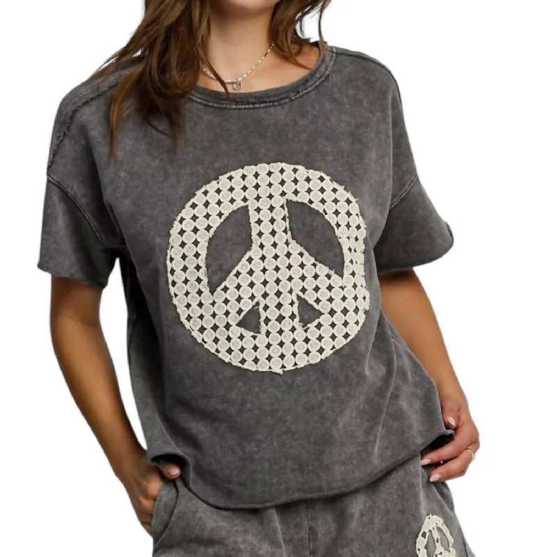 Urban Fashion Peace Out Top In Charcoal