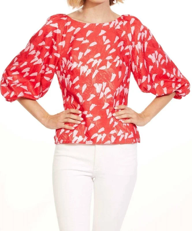 Feminine Luxe Style Sale Jolen Top In Taffy Bloom