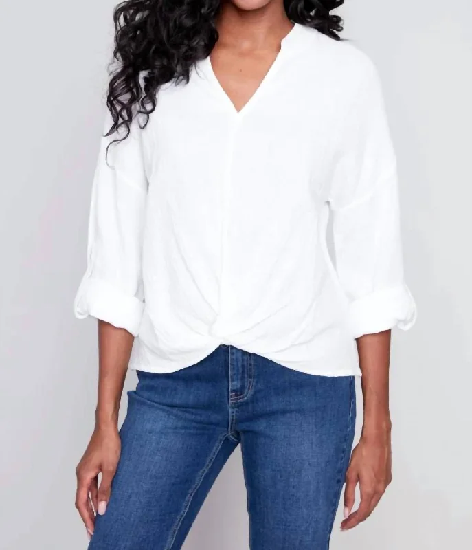 Street Chic Discounts Twist And Shout Top In White