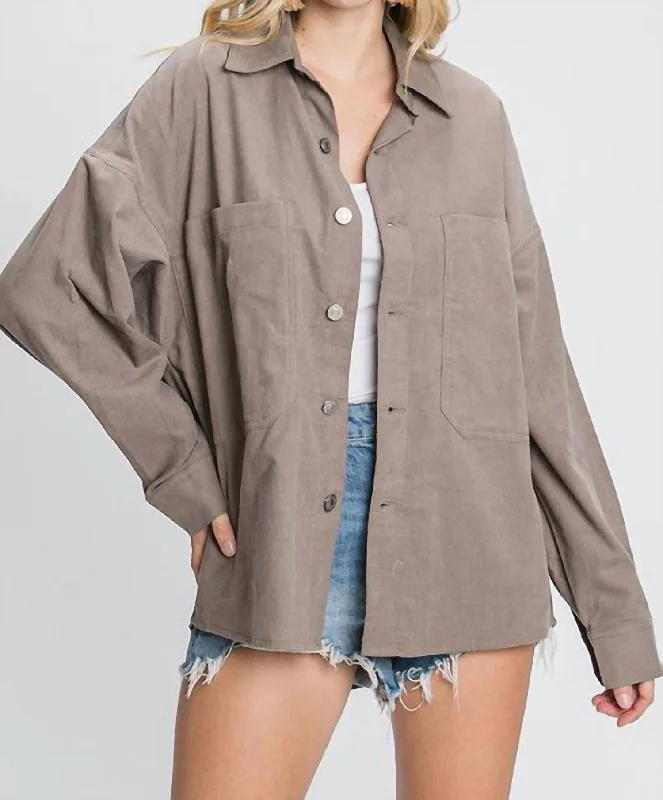 Classic Modern Offers Stone Cold Corduroy Shirt In Brown