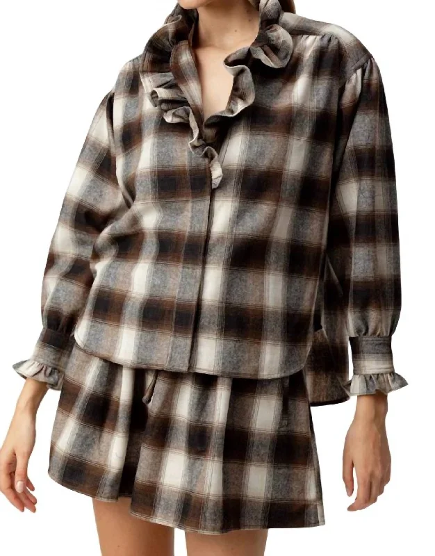 On-Trend Fashion Offers Opal Shirt In Coco Plaid