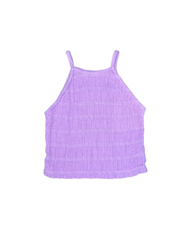 Elegant Fashion Offers Women's Soft Smocked Halter Top In Orchid