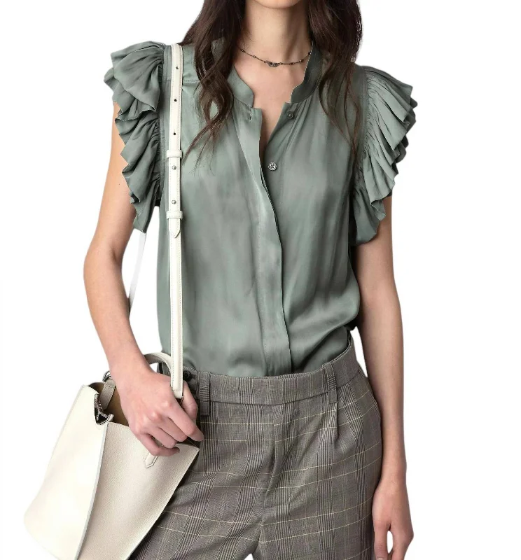 Seasonal Sale Tiza Satin Shirt In Treillis