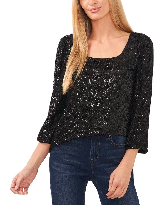 Limited Styles CeCe Scoop Neck Puff Sleeve Top