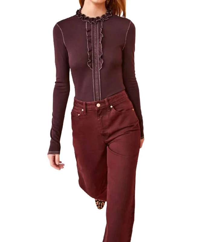 Classic Elegance Sales Asha Top In Mahogany