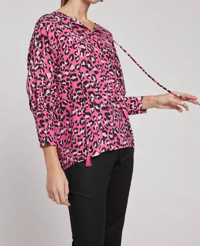 Trend Alert Cassidy Silk Tie Top In Multi