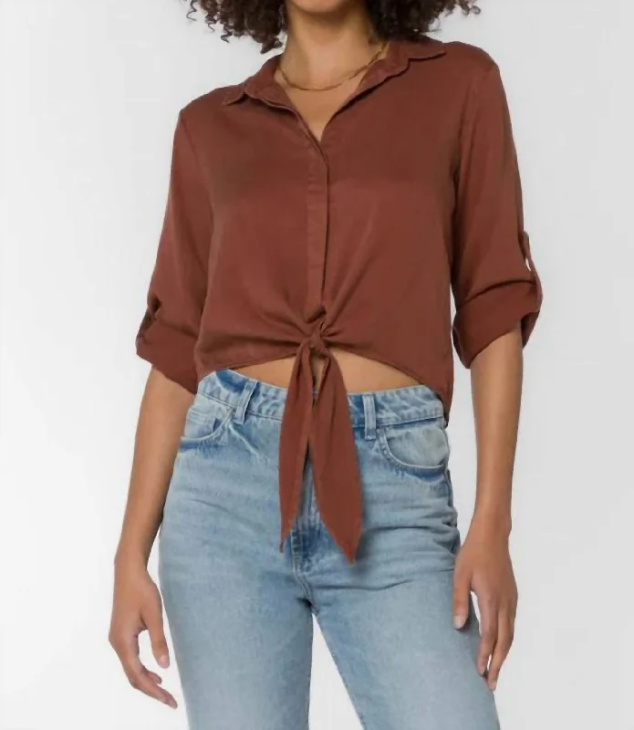 Style Redefined Solange Top In Rustic Brown