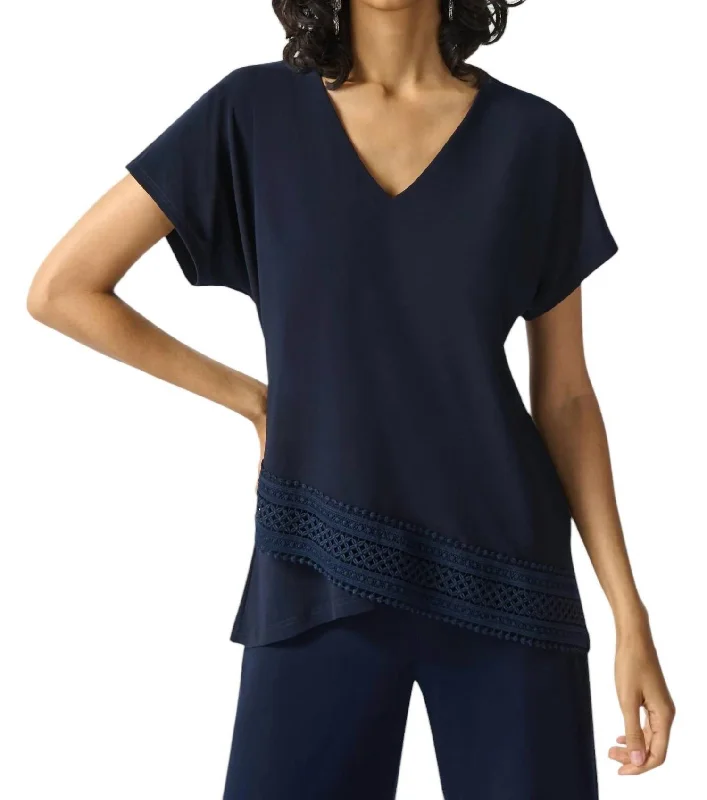 Sustainable Fashion Extravaganza High-Low Top In Midnight Blue