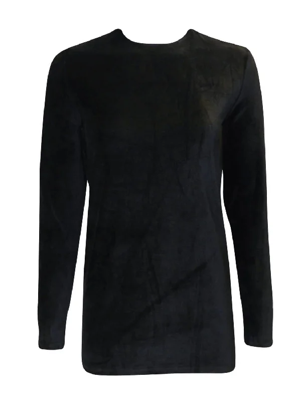 Trendy Styles Women's Velour Sport Top In Black