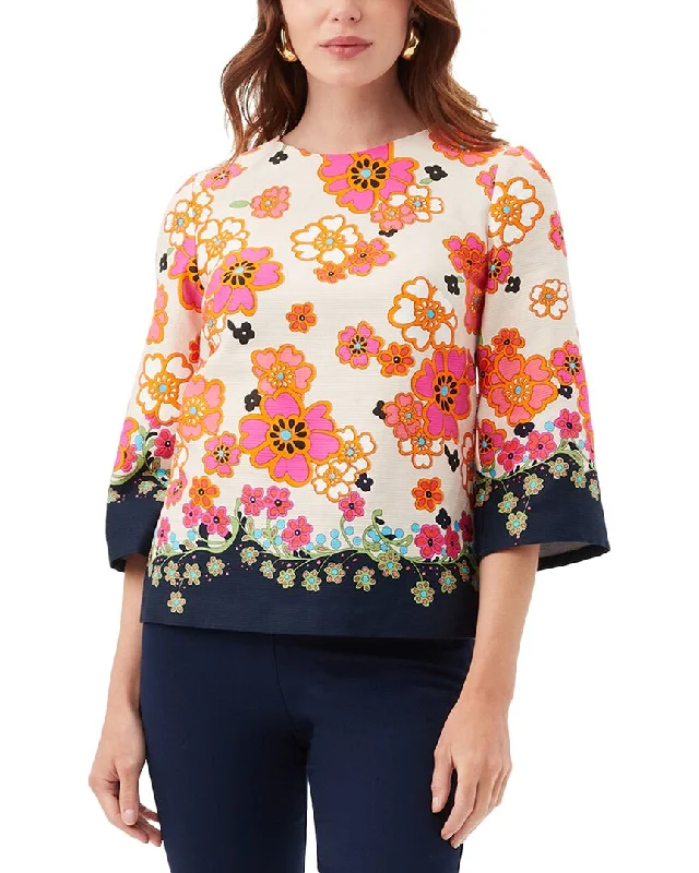 Relaxed Style Deals Trina Turk Sprig Border Top