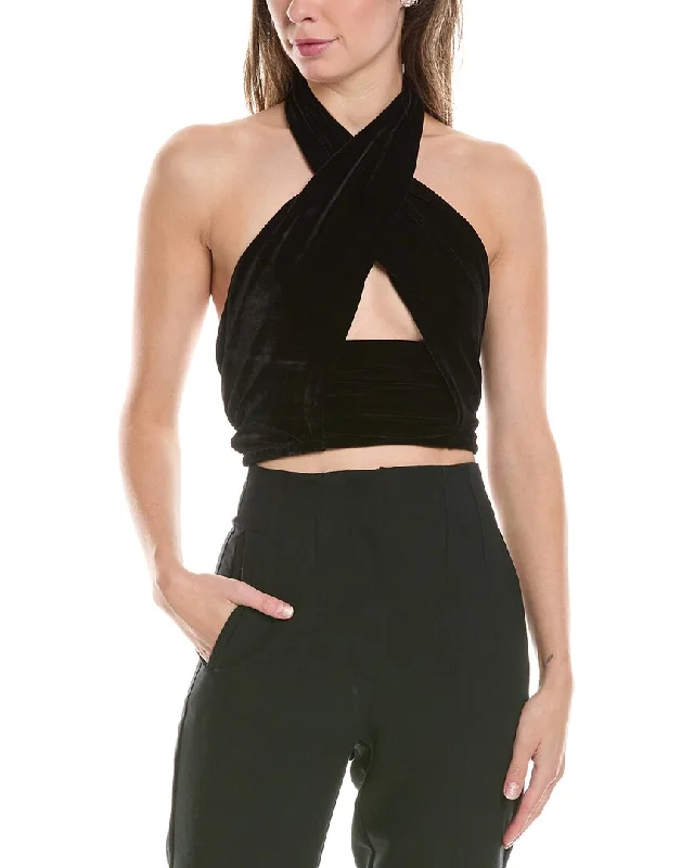 Day-To-Night Styles Reiss Anna Velvet Halter Top