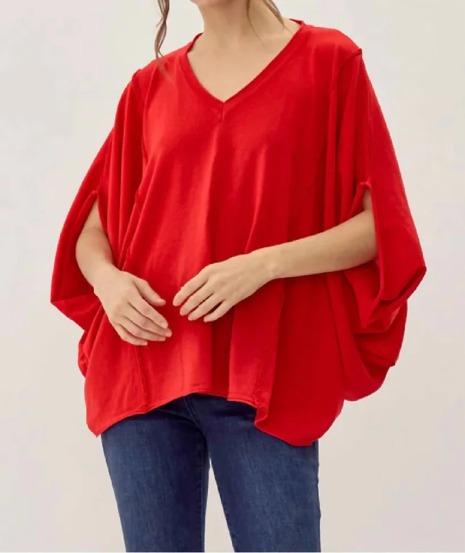 Cozy Chic Promotions Magnetic Romance Top In Red