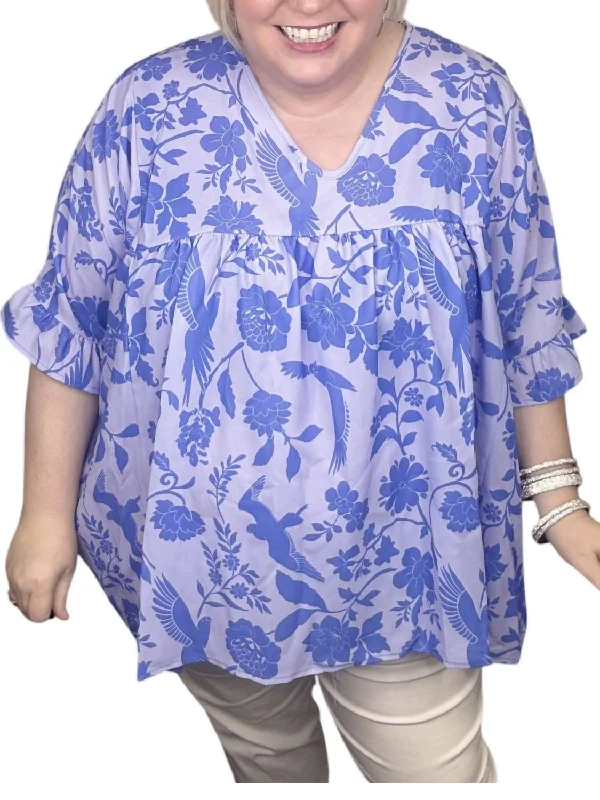 Limited-Time Offer Take Flight Curvy Top In Purple