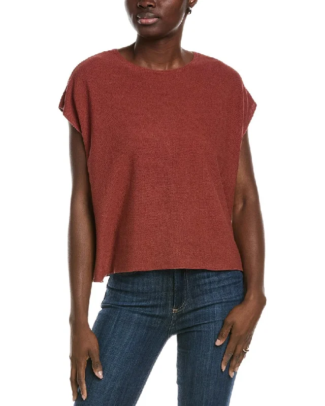 Special Offers EILEEN FISHER Pique Linen-Blend Top