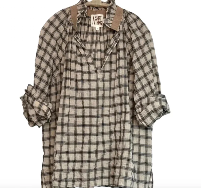 Shop The Hottest Deals Josephine Plaid Shirt In Ivory