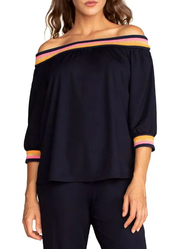 Chic Style Discounts Beach Top In Navy