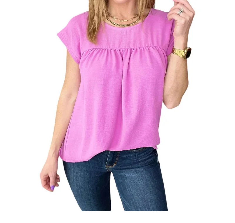 Stylish Statements Airflow Babydoll Top In Magenta