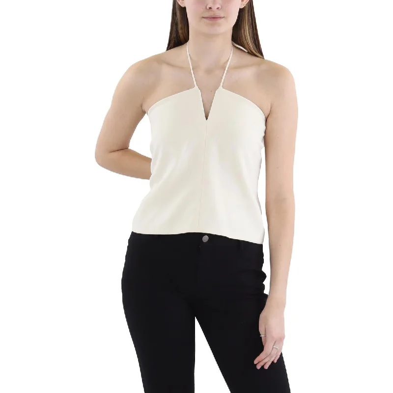 Budget-Friendly Fashion Womens Solid Polyester Halter Top