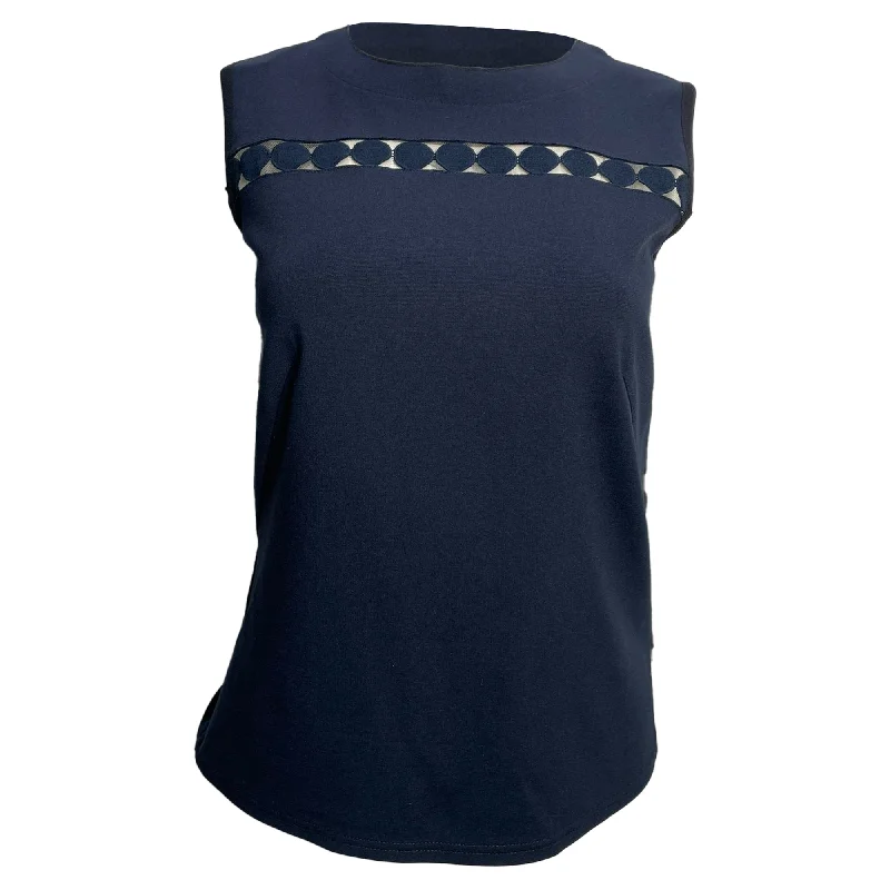 Budget-Friendly Fashion Akris Stretch Jersey Top in Navy Blue Cotton