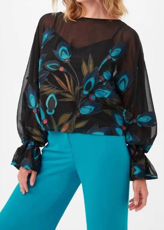 Urban Style Promotions Soho Top In Turquoise/black