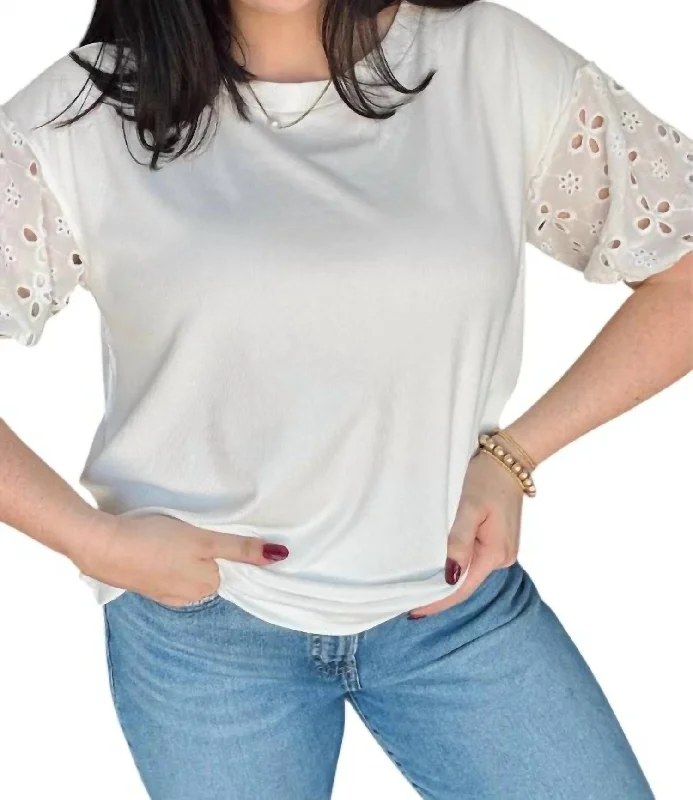 Flash Sales Small Details Top In White