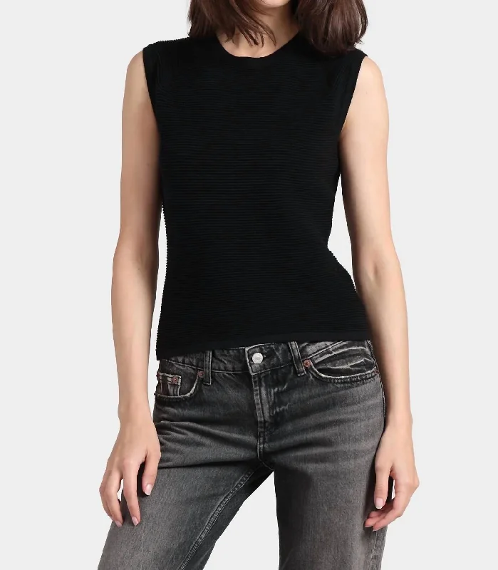 Flash Sale Starts Cotton Cashmere Ottoman Rib Top In Black