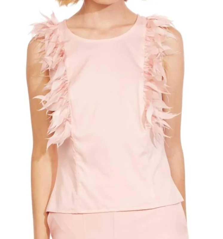 Hot Sale Feather Top In Pink