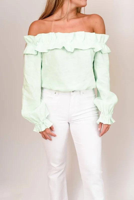 Fashion Forward Cala Top In Neo Mint