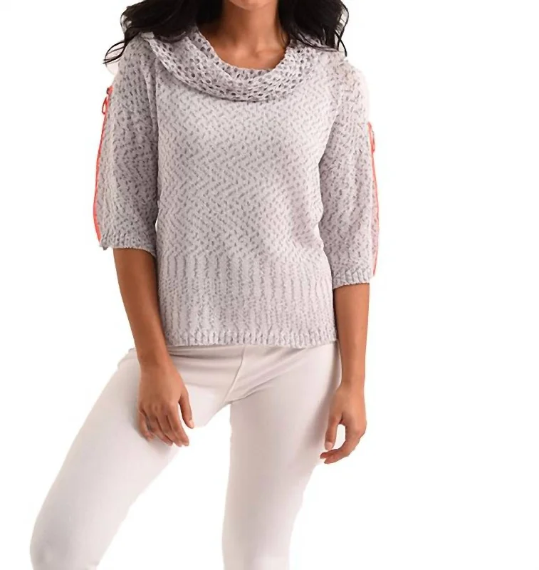 Refined Fashion Sale Raquelle Cowl-Neck Crochet Top In Frost