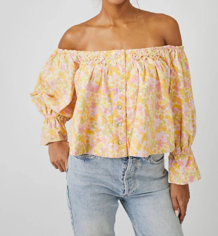 Bold Style Discounts James Smock Top In Sunny Combo